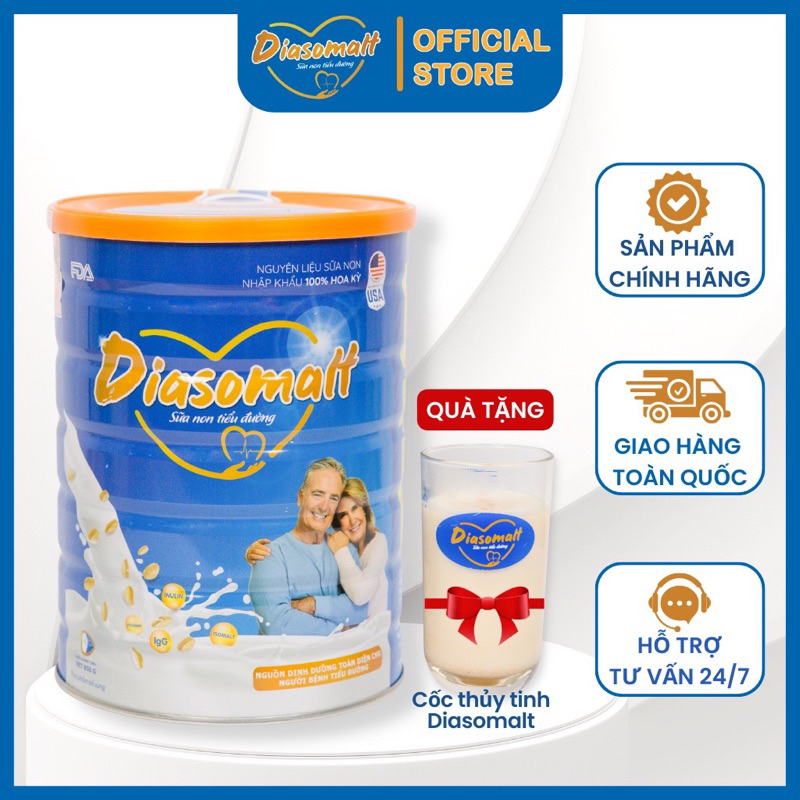Combo 2 lon tiểu đường Diasomalt 850g chính hãng giá tốt