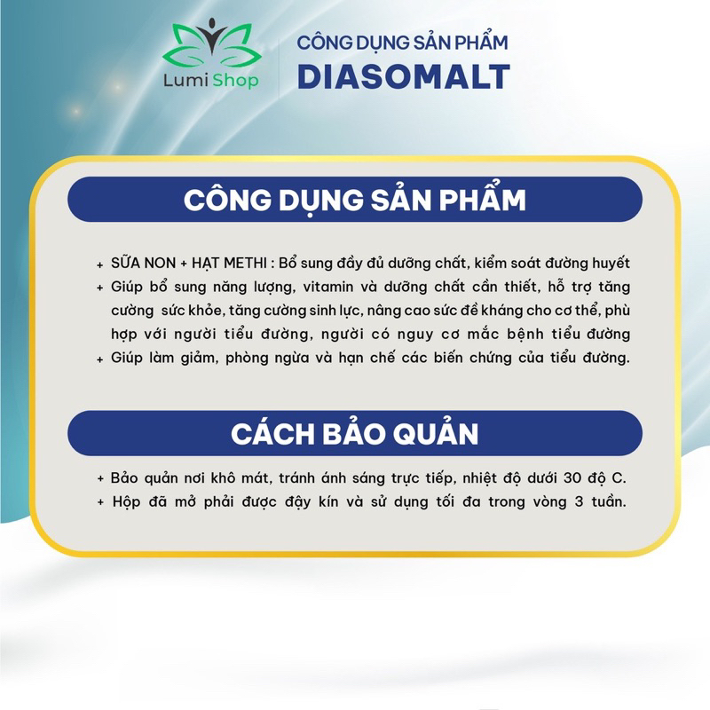 Combo 2 lon tiểu đường Diasomalt 850g chính hãng giá tốt