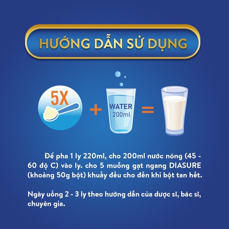 Combo 2 lon sữa Diasure 650g dành cho người tiểu đường chính hãng- Ổn định chỉ số đường huyết hiệu quả