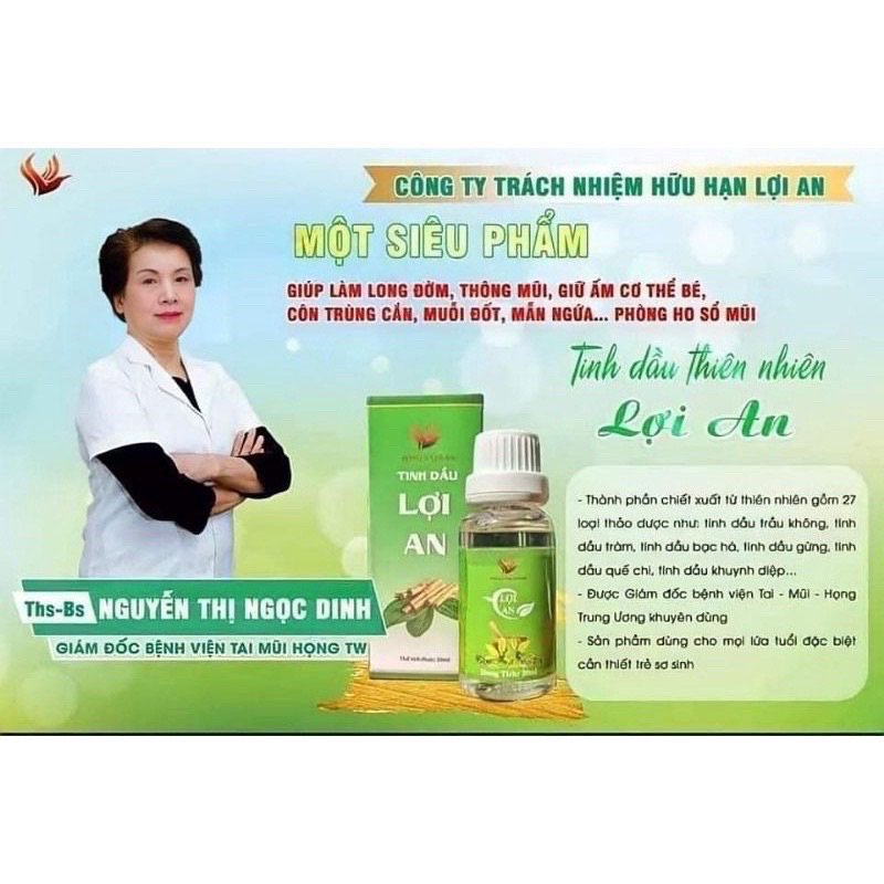 Combo 2 chai dầu tinh dầu lợi an 30ml chính hãng - Bôi sổ mũi, ngạt mũi cho bé hiệu quả và an toàn