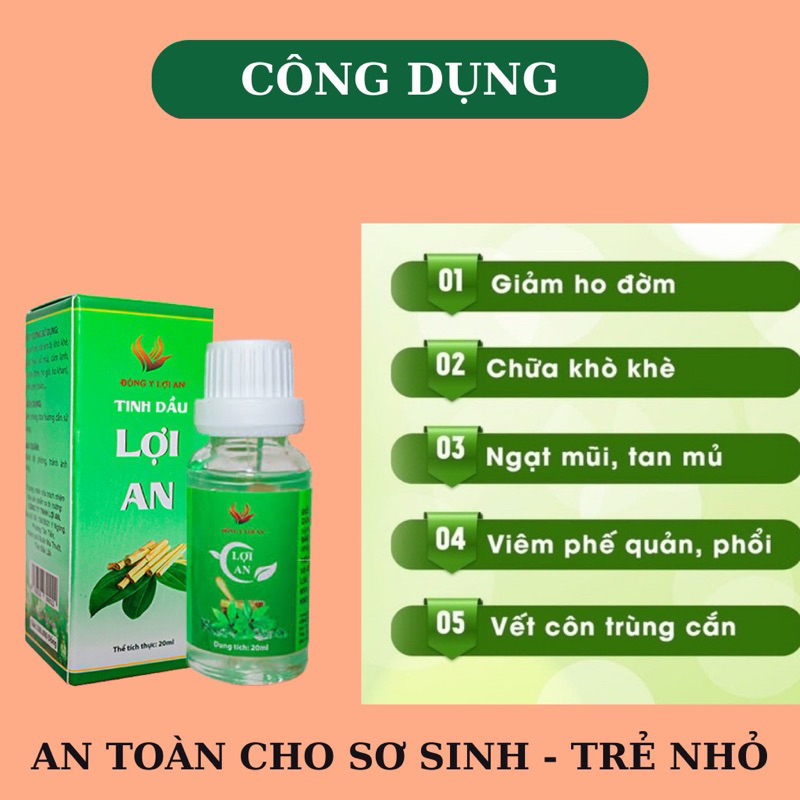 Combo 2 chai dầu tinh dầu lợi an 30ml chính hãng - Bôi sổ mũi, ngạt mũi cho bé hiệu quả và an toàn