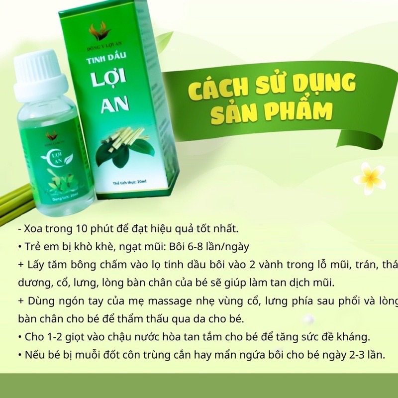 Combo 2 chai dầu tinh dầu lợi an 30ml chính hãng - Bôi sổ mũi, ngạt mũi cho bé hiệu quả và an toàn