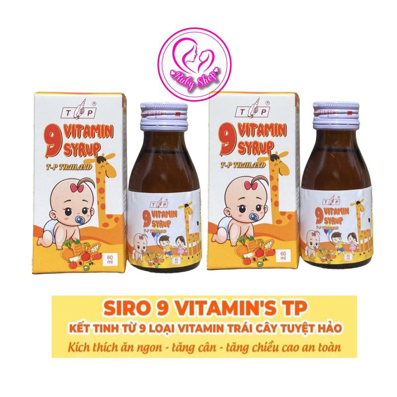 Combo 2 hộp siro tăng cân 9 vitamin TP Thái Lan chính hãng giá tốt - Dùng được cho bé từ 6 tháng tuổi