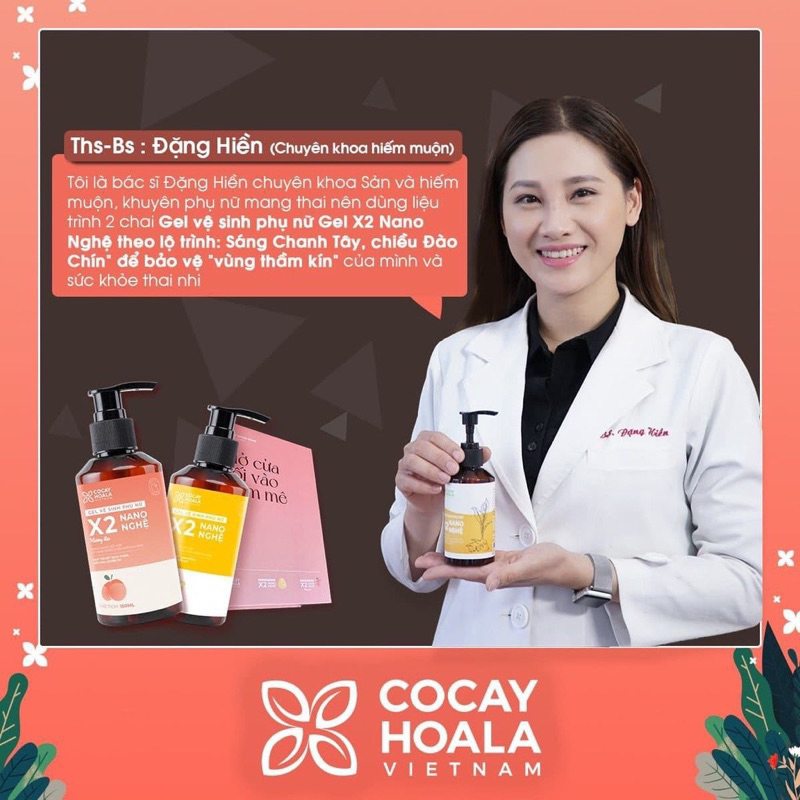 Dung dịch vệ sinh phụ nữ Gel X2 Nano nghệ hương đào - Giúp hồng, se khít, thơm