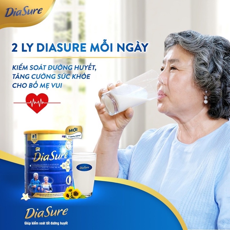 Combo 2 hộp sữa giấy tiểu đường Diasure bản mới hộp 34 gói nhỏ tiện lợi, dễ sử dụng, chính hãng date mới