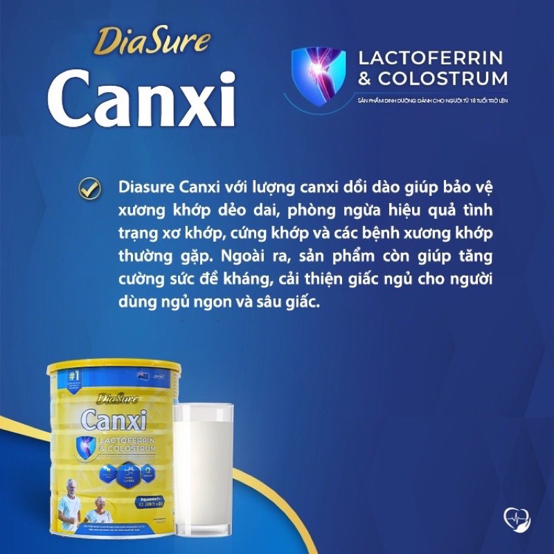 Sữa non Diasure canxi xương khớp 850g chính hãng date mới - Xương chắc khỏe, dẻo dai
