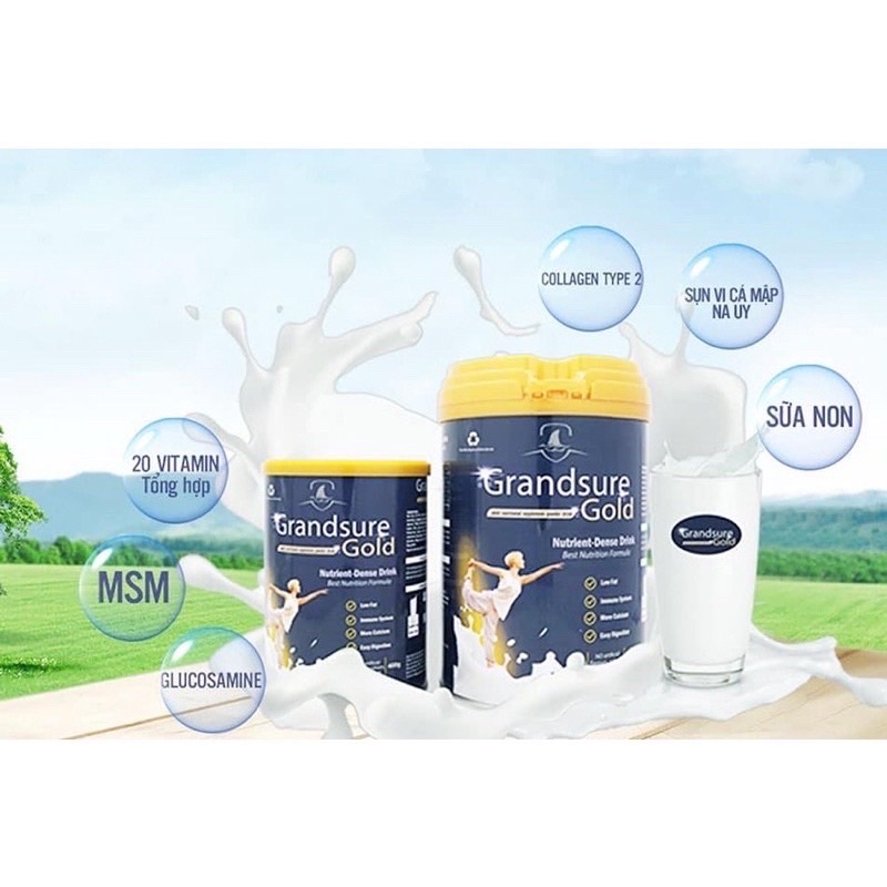 Combo 3 lon sữa xương khớp Grandsure Gold 850g chính hãng giá tốt, date mới - Xương chắc khỏe,dẻo dai