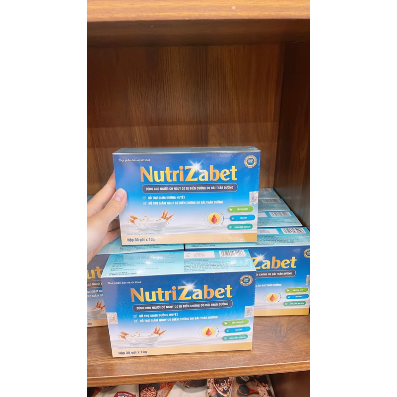 Sữa hạt tiểu đường Nutrizabet hộp 30 gói - Ổn định đường huyết, bổ sung dưỡng chất + quà