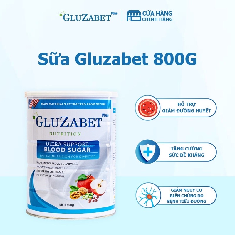 Combo 5 lon sữa tiểu đường Gluzabet 800g chính hãng giá sỉ - Ổn định đường huyết