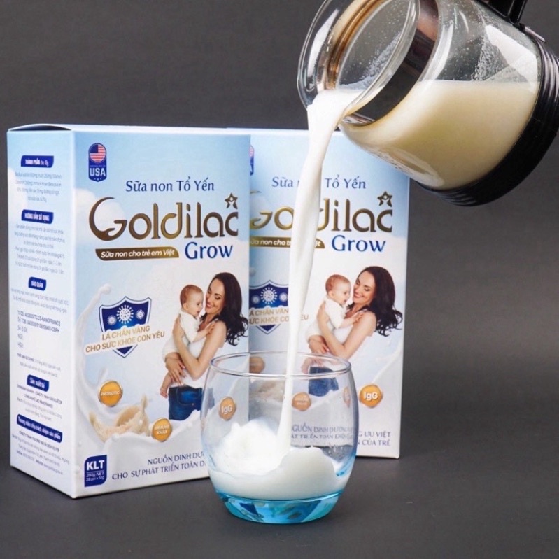 [Mua 2 tặng 1] Sữa non tổ yến Goldilac Grow giúp bé tăng cân, ăn ngon tăng đề kháng, phát triển não bộ