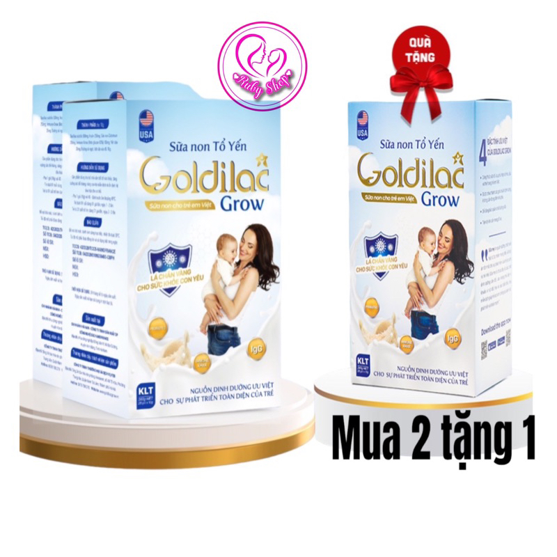 [Mua 2 tặng 1] Sữa non tổ yến Goldilac Grow giúp bé tăng cân, ăn ngon tăng đề kháng, phát triển não bộ