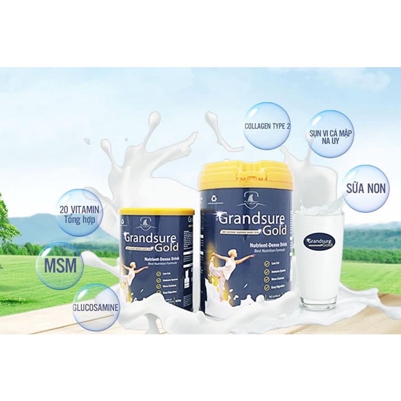 Combo 4 lon sữa non xương khớp Grandsure Gold 850g chính hãng giá tốt date mới