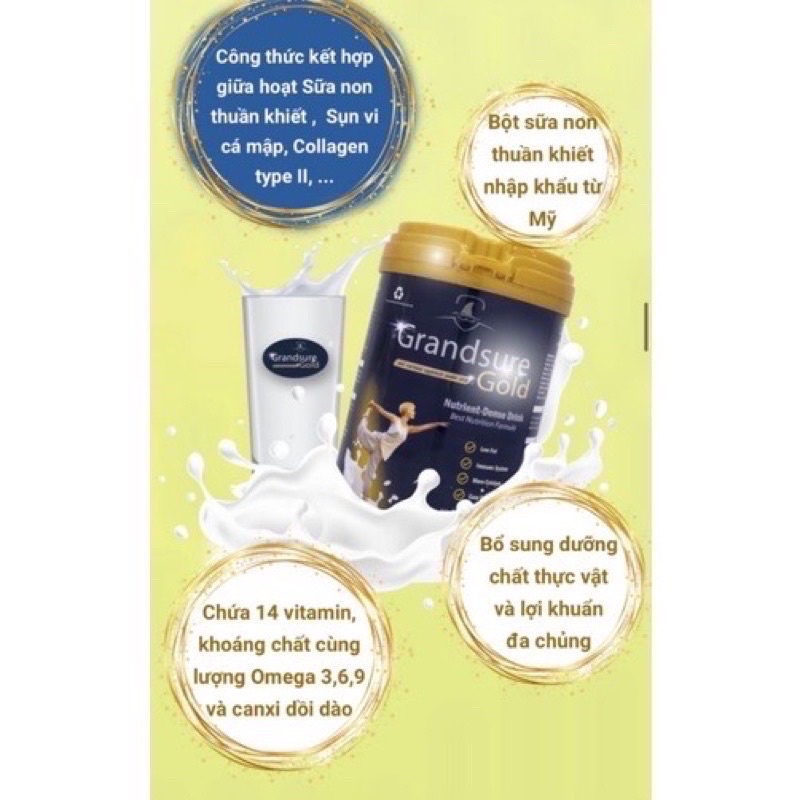 Combo 4 lon sữa non xương khớp Grandsure Gold 850g chính hãng giá tốt date mới