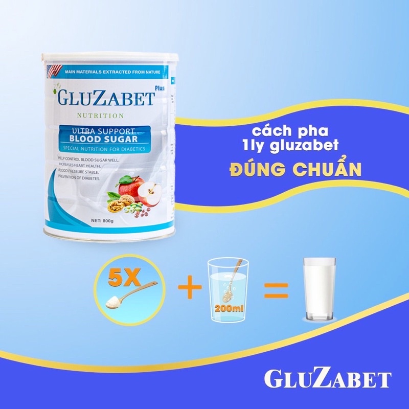 Combo 4 lon sữa tiểu đường gluzabet hộp 800g chính hãng giá tốt date mới