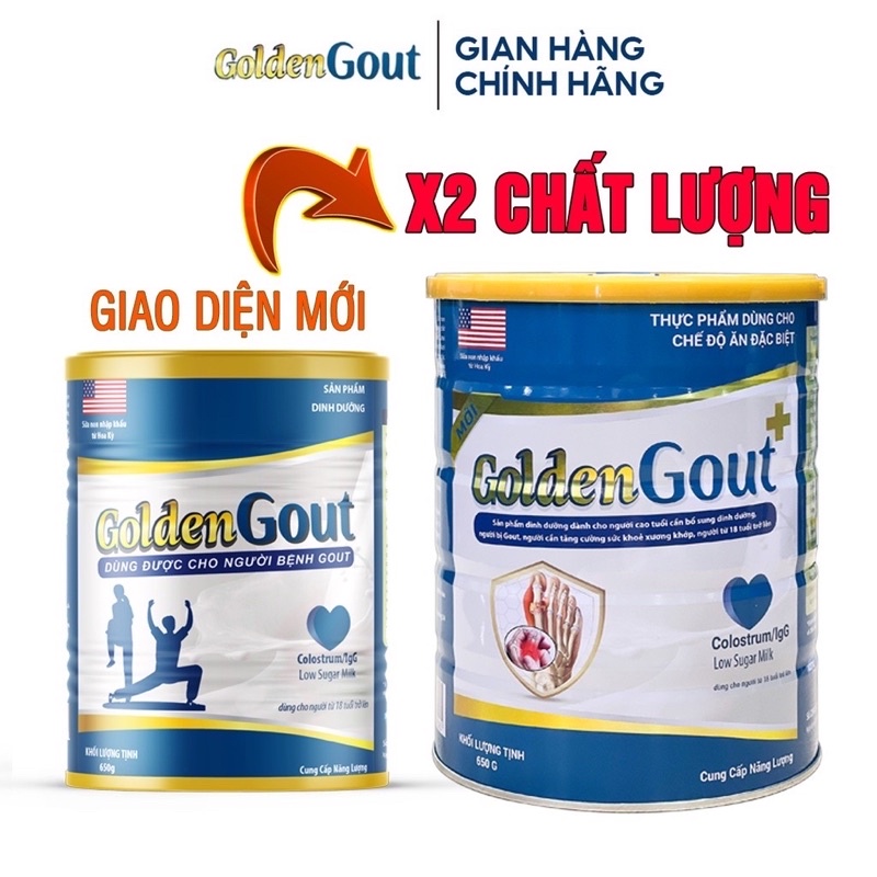 Combo 2 lon sữa golden gout 650g dành cho người bị gút hàng chính hãng giá tốt, date mới