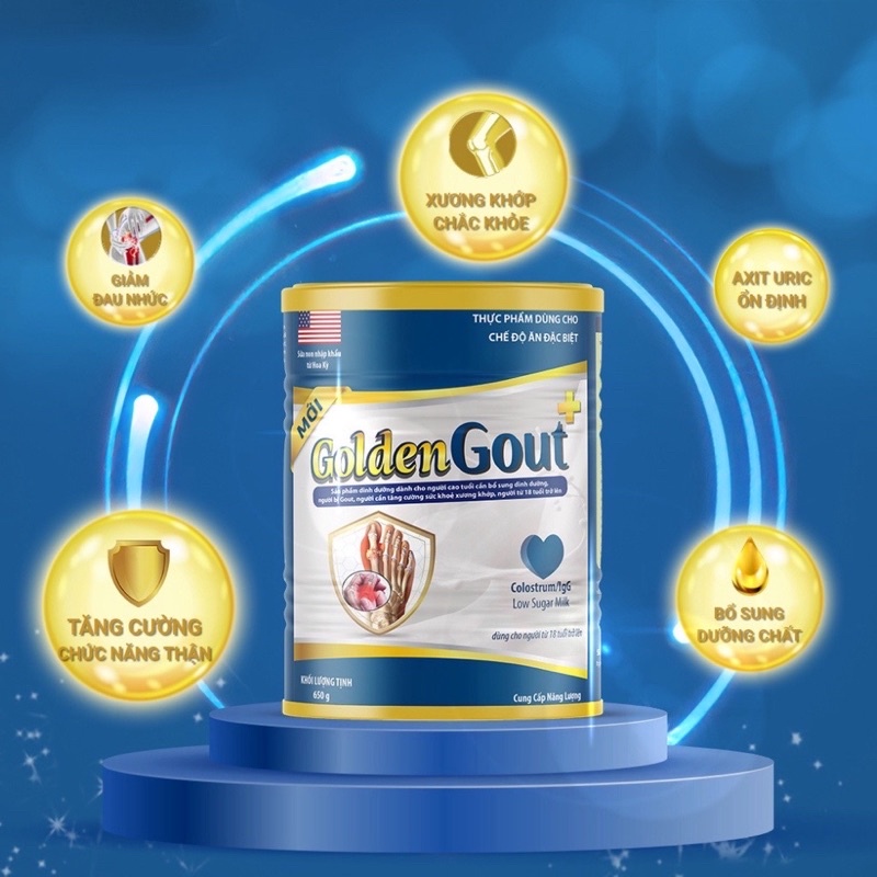 Combo 2 lon sữa golden gout 650g dành cho người bị gút hàng chính hãng giá tốt, date mới