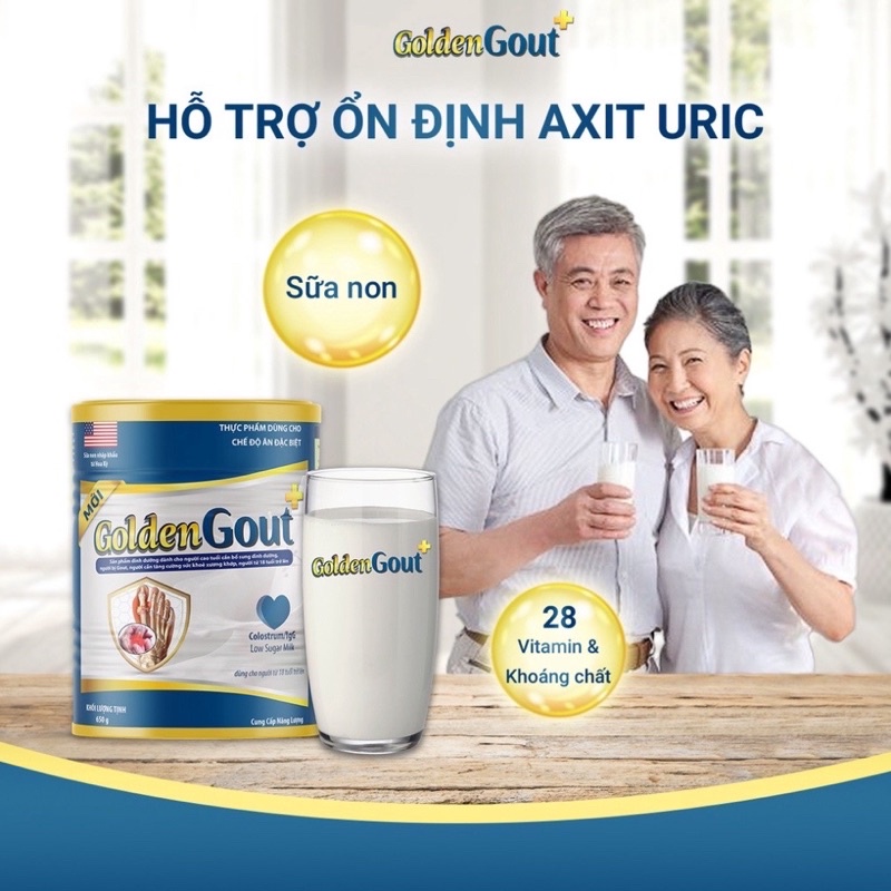 Combo 2 lon sữa golden gout 650g dành cho người bị gút hàng chính hãng giá tốt, date mới