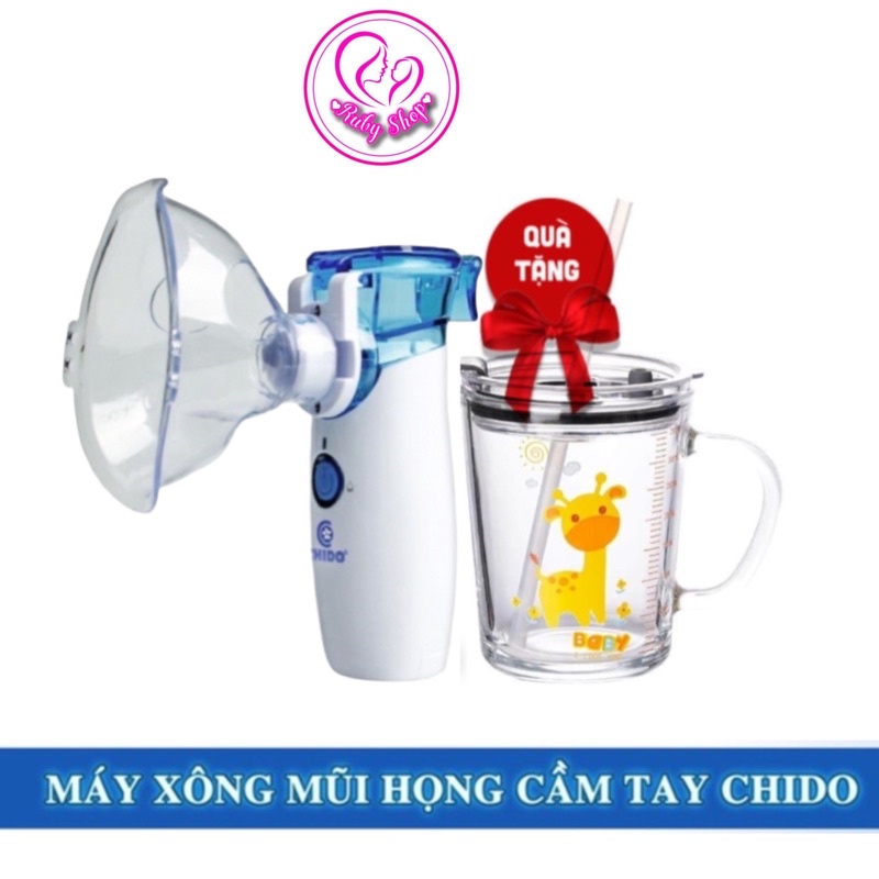 Máy xông mũi họng cầm tay Chido Nhật Bản dùng được cho cả bé và người lớn, nhỏ gọn, tiện lợi và hiệu quả + tặng quà