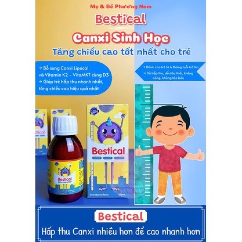 Bestical bổ sung canxi và vitamin d3k2 giúp tăng chiều cao vượt trội cho bé + quà