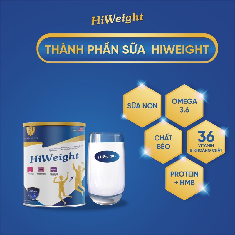 [Mua 2 tặng 1 ] Sữa tăng cân Hiweght dành cho người gầy lon 650g chính hãng - Tăng cân an toàn hiệu quả
