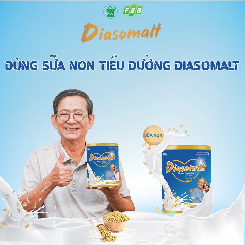 Sữa non tiểu đường Diasomalt hộp 850g chính hãng - Ổn định đường huyết hiệu quả + quà
