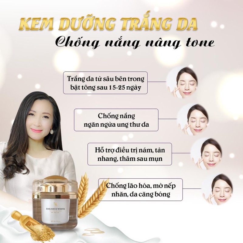 Kem chống lão hóa Dakami KWhite chống nắng, trắng da