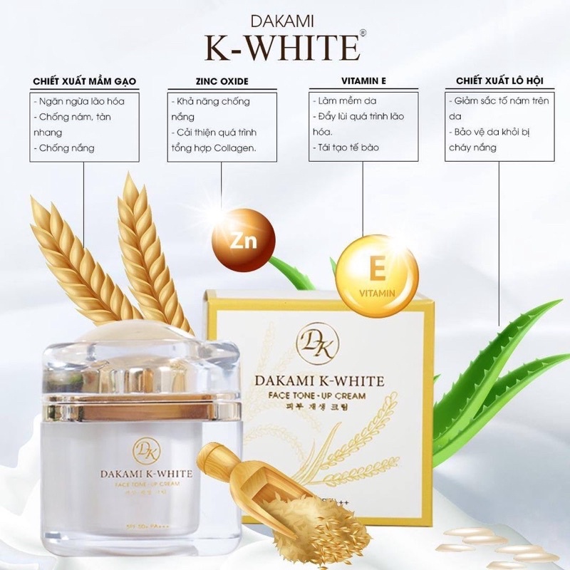 Kem chống lão hóa Dakami KWhite chống nắng, trắng da