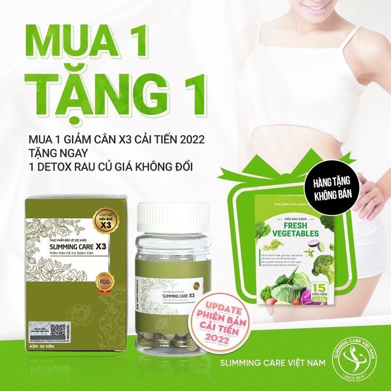 [Chính hãng] Viên thảo mộc giảm cân Slimming Care X3 mới