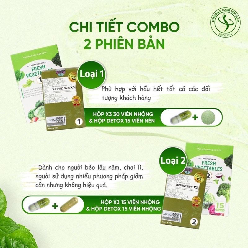 [Chính hãng] Viên thảo mộc giảm cân Slimming Care X3 mới