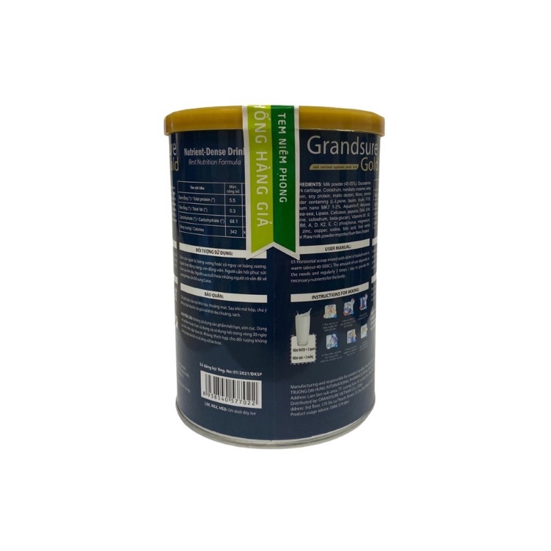 Sữa non xương khớp Grandsure Gold hộp 400g chính hãng