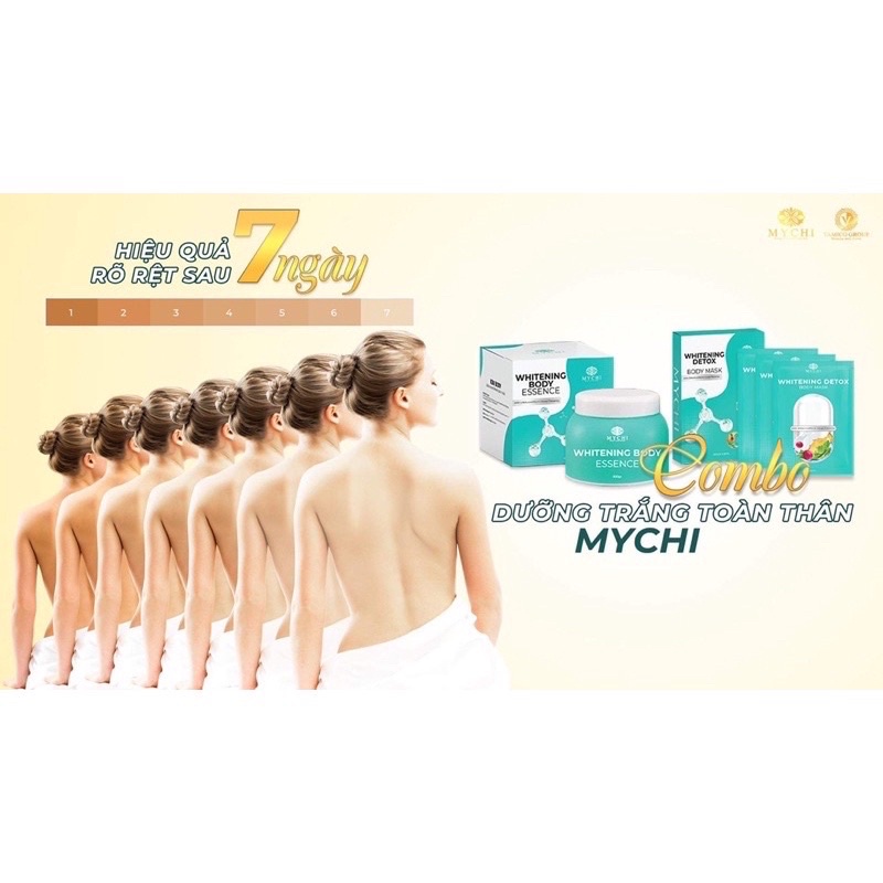 [Chính hãng] Combo dưỡng trắng toàn thân, Mychi, bật tông ngay sau 7 ngày
