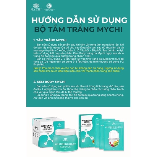 [Chính hãng] Combo dưỡng trắng toàn thân, Mychi, bật tông ngay sau 7 ngày