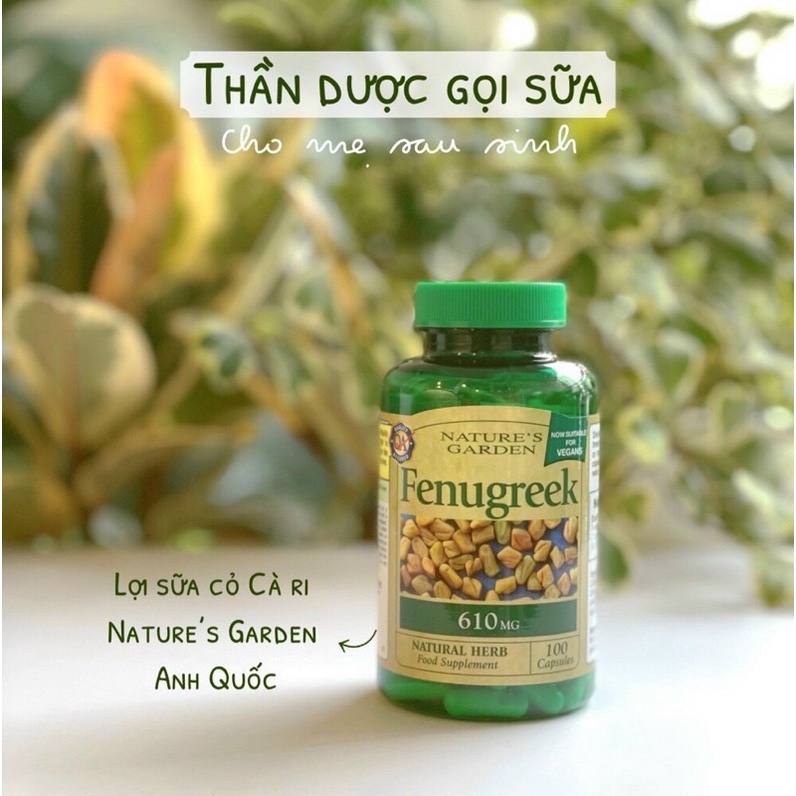 Viên uống lợi sữa cỏ cà ri - sữa về ướt áo của Nature’s Garden 100 viên