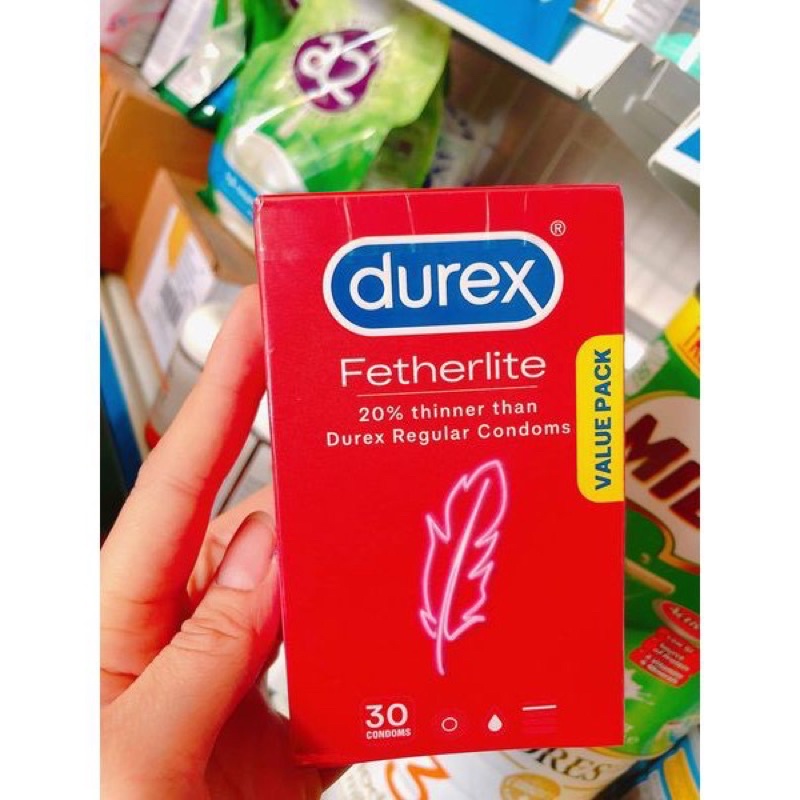 [Che tên] Bao cao su siêu mỏng Durex của Úc hộp 30 cái