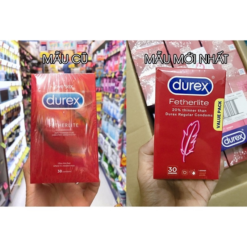 [Che tên] Bao cao su siêu mỏng Durex của Úc hộp 30 cái