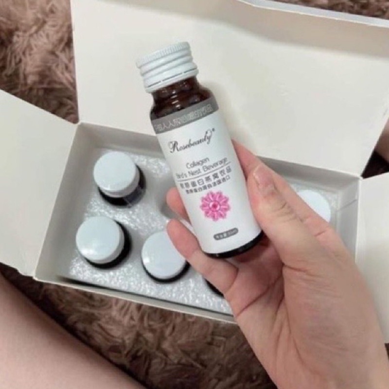 Collagen yến trắng da và dưỡng ẩm Rose beauty -hộp 8 chai hàng chính hãng