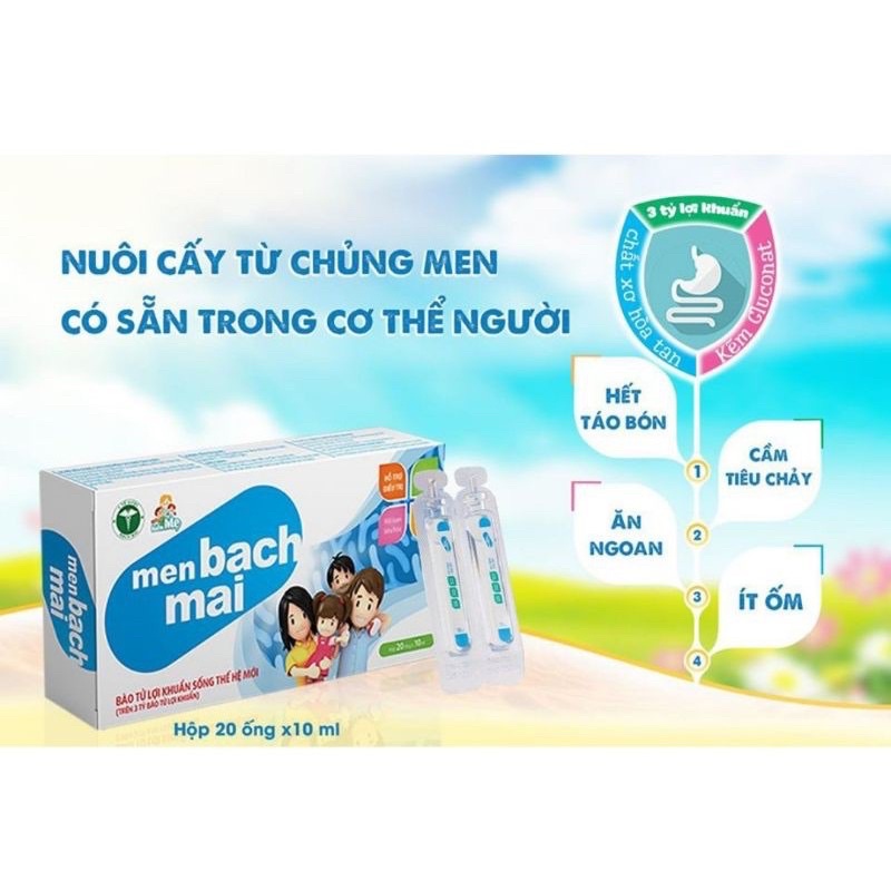Men bạch mai bé hết đi ngoài phân sống, táo bón