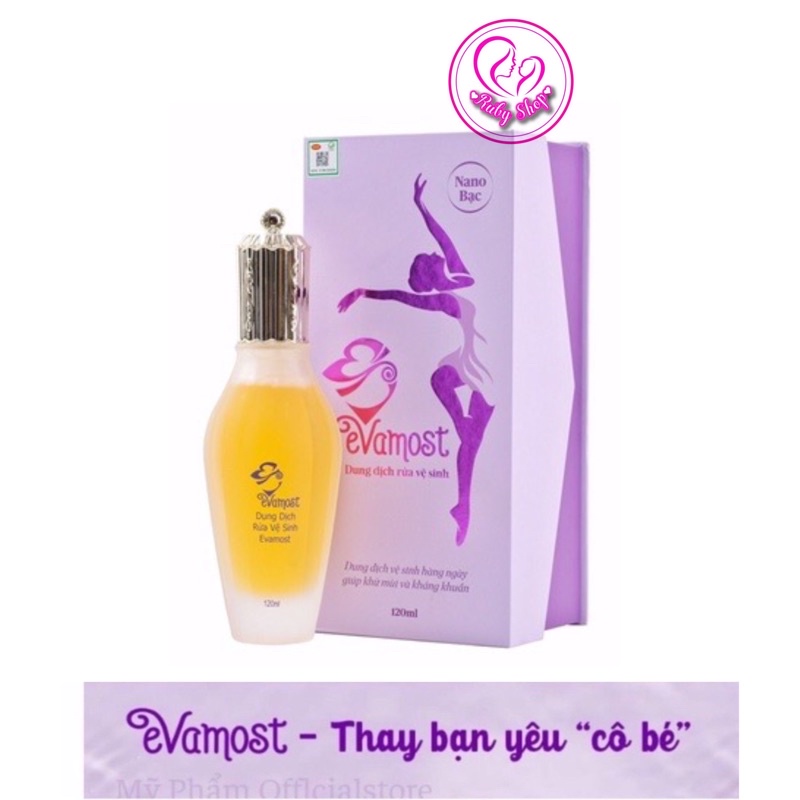 Dung dịch vệ sinh phụ nữ Evamost - sạch,hồng, thơm, khít thể tích 120ml