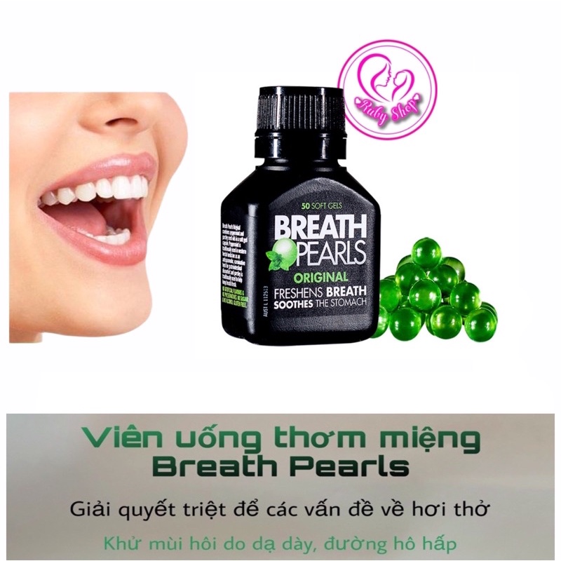 Viên uống thơm miệng Breath Pearls hộp 50 viên date mới