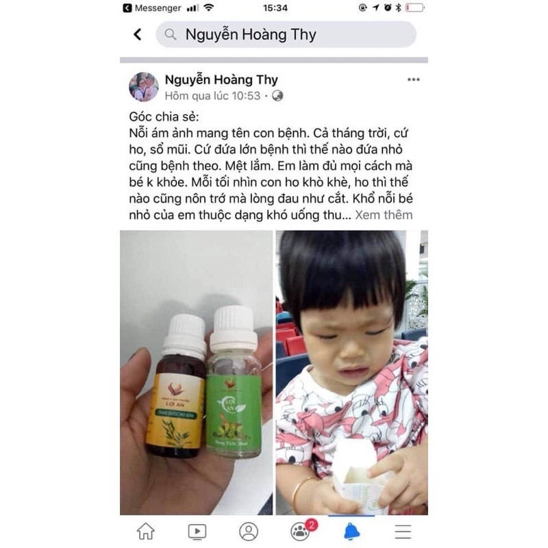 [Hết ho đờm] Thảo dược bôi ho Lợi An hộp vàng + tặng tăm bông