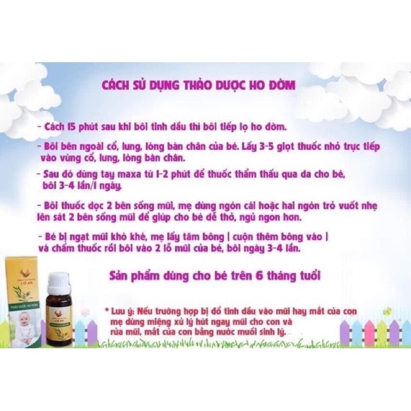 [Hết ho đờm] Thảo dược bôi ho Lợi An hộp vàng + tặng tăm bông