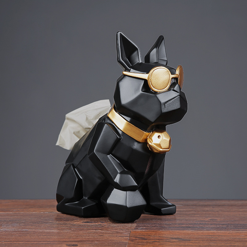 Hộp đựng khăn giấy nghệ thuật Bull Dog đeo lục lạc YXA939