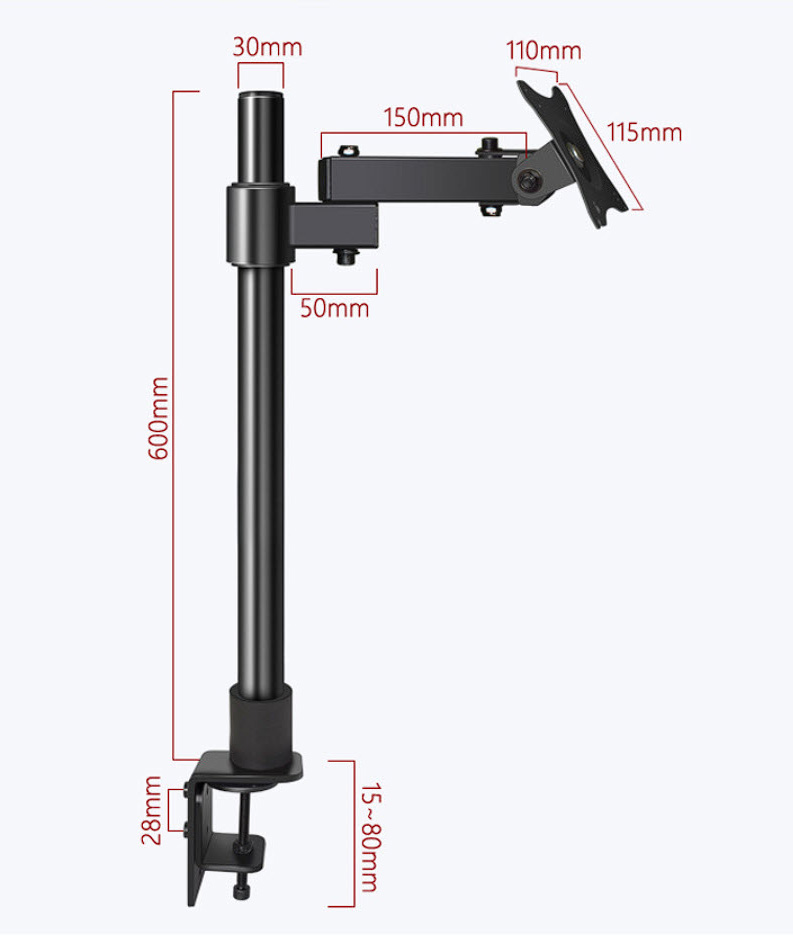Giá treo màn hình máy tính kẹp cạnh bàn HAT02