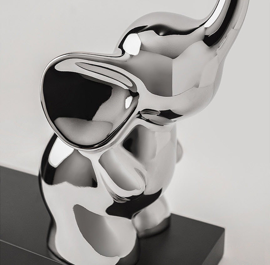 Giá đỡ chai vang chú voi con sứ porcelain BHM01