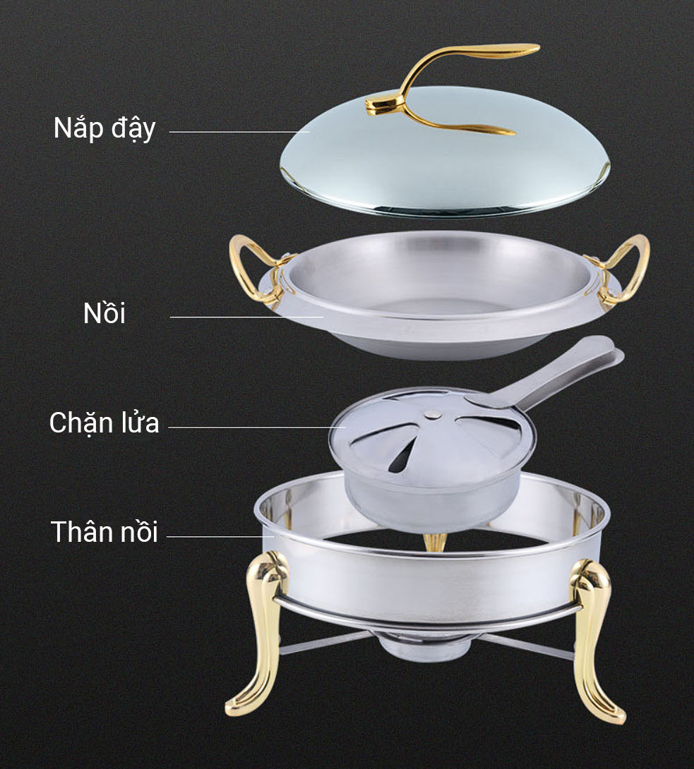 Nồi hâm nóng thức ăn dùng cồn nồi lẩu khô YD0256