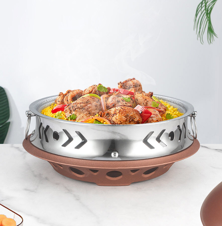 Nồi lẩu bếp cồn inox đẹp cao cấp cho nhà hàng CD011