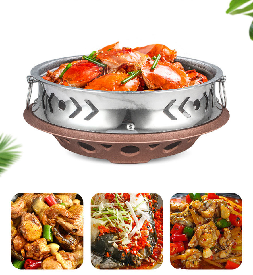 Nồi lẩu bếp cồn inox đẹp cao cấp cho nhà hàng CD011