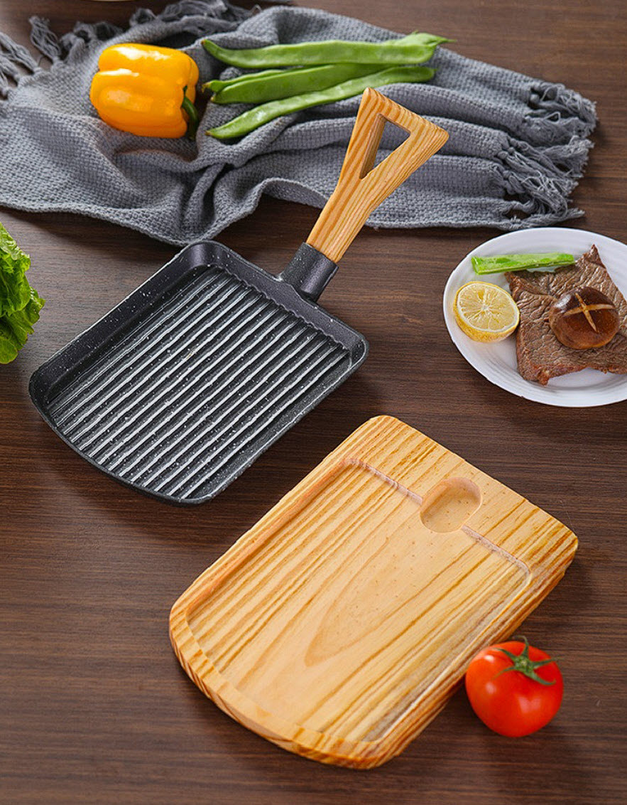 Chảo gang ăn bò trưng bày các món ăn cho nhà hàng YCH01