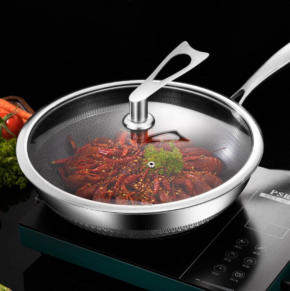 Chảo inox y tế 316 chống dính tổ ong HSS04