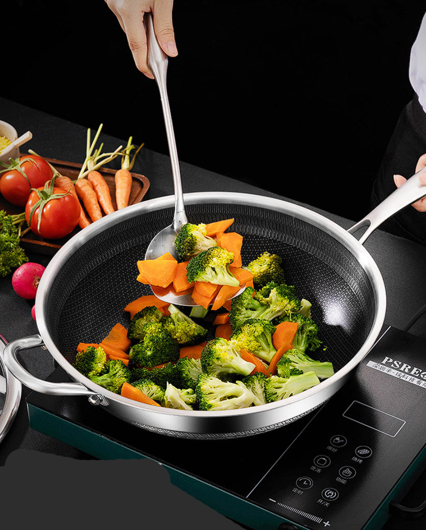 Chảo inox y tế 316 chống dính tổ ong HSS04